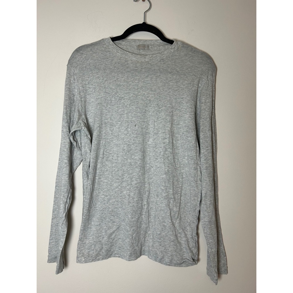 SKIMS Long Sleeve Crew Neck Heathered Grey Basic Casual Top‎ T Shirt Women SP